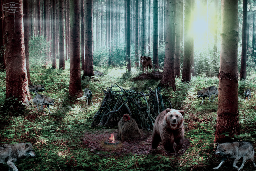 Wolves-and-Girl