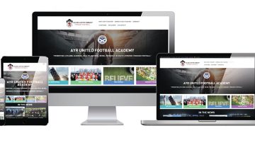 Image of Ayr United Football Academy website design by AOA Digital Design Imagery
